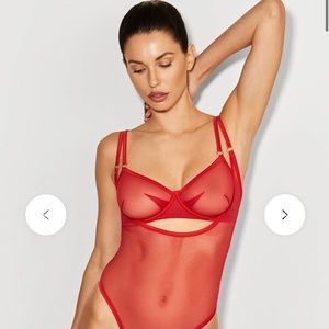 Marie Mur Rose Crotchless Bodysuit Size Small